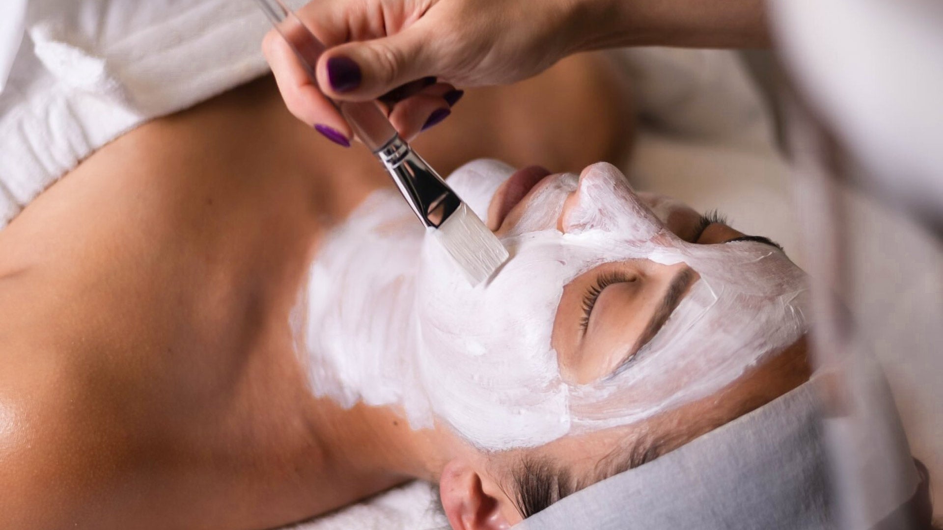 Woman getting facial