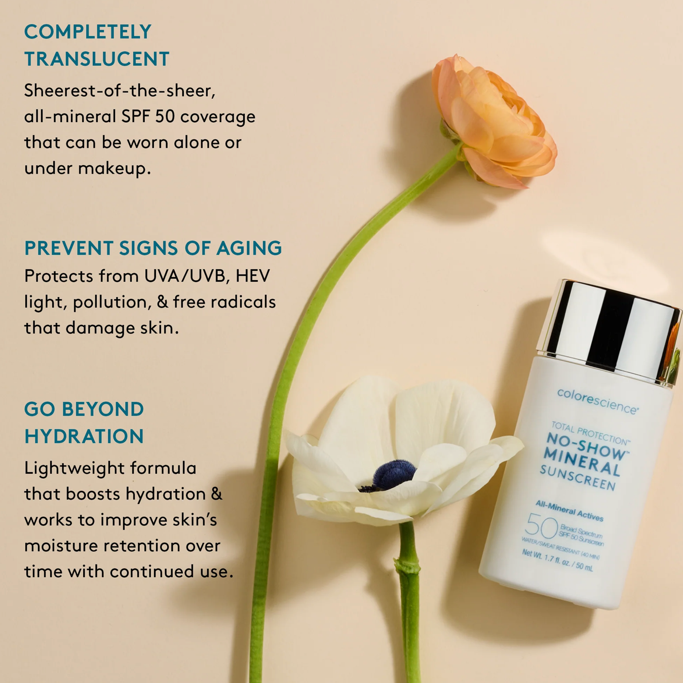 Total Protection® No-Show™ Mineral Sunscreen SPF 50